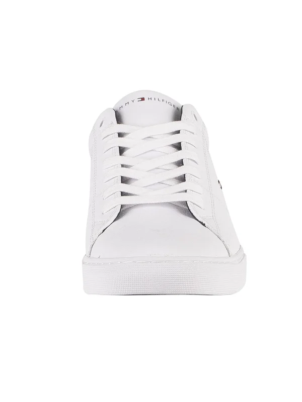 Mens Tommy Hilfiger Essential Leather Trainers - White