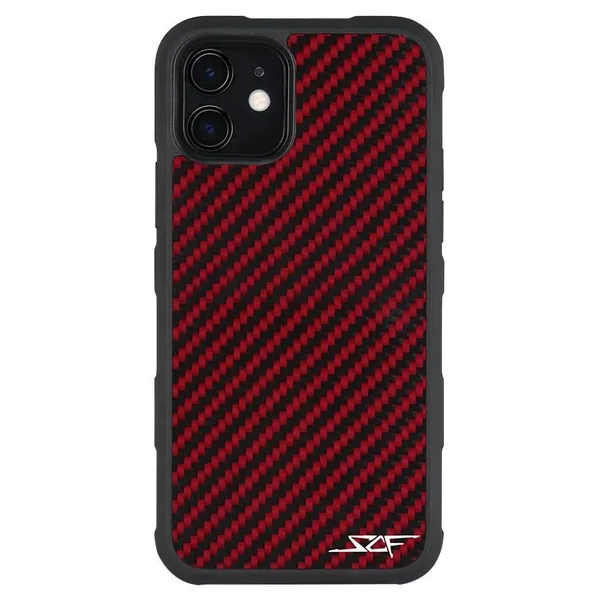 iPhone 11 Red Carbon Fiber Case, Armor Series