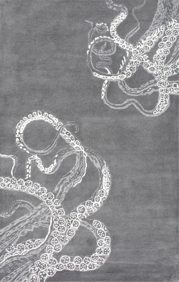 nuLOOM Octopus Tail Abstract Wool Runner Rug - 2& 6x22 x 8&, Midnight
