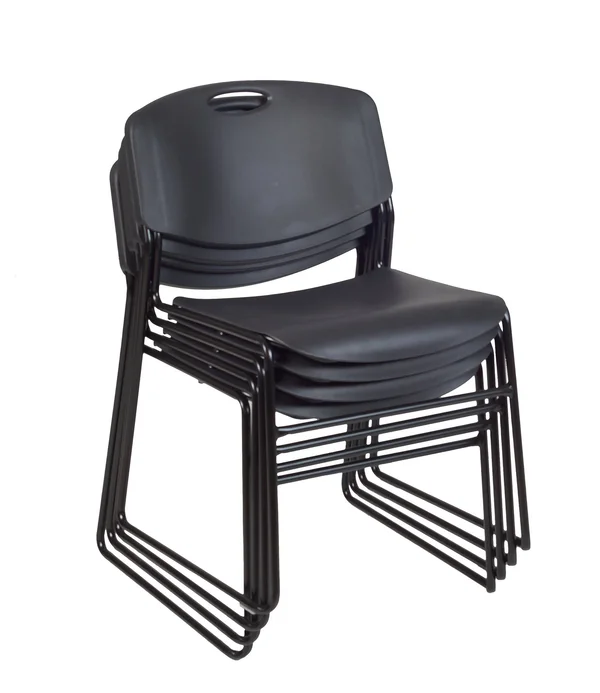 Regency Cain 60x22 x 24x22 Training Table- Cherry & 2 Zeng Stack Chairs- Black