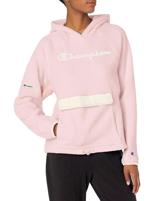 Champion Women's Sherpa Hoodie - Hush Pink - XL Average