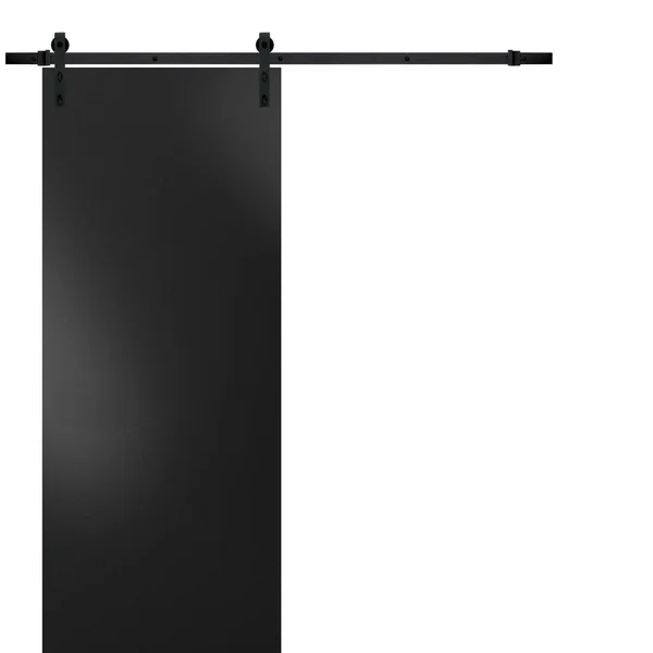 Sturdy Barn Door Hardware - Planum 0010 Black Matte - 28x22 x 84x22