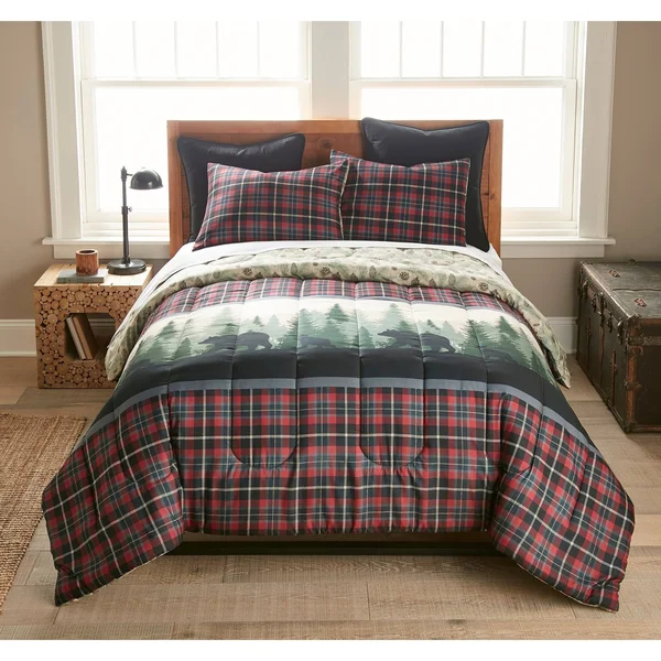 Donna Sharp Bear Journey Red 3PC Comforter Set - Queen/Standard Sham