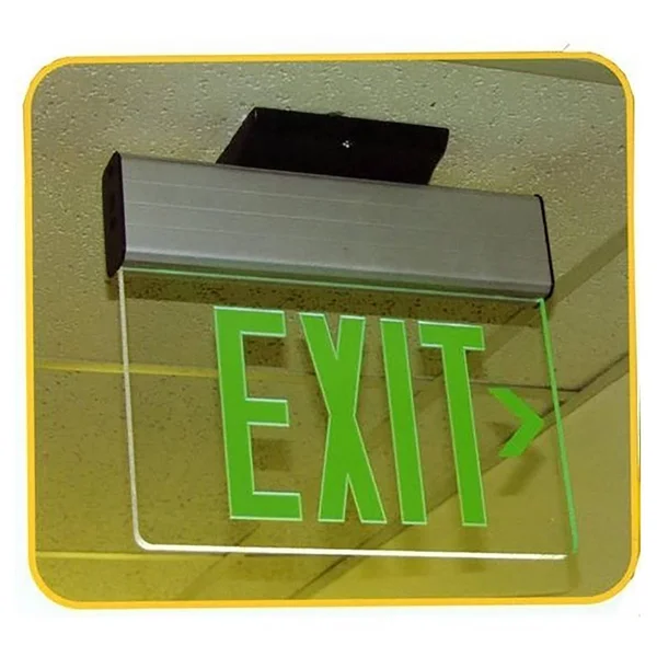 Morris Products 73316 Surface Mount Edge Lit LED Exit Sign Green on Clear Panel Color White Housing