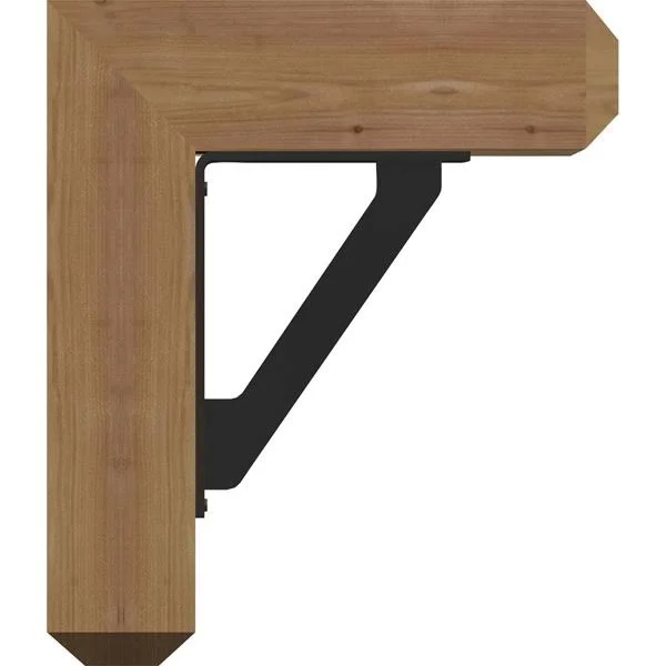Ekena Millwork 3 1/2x22W x 15 1/2x22D x 18x22H Traditional Craftsman Ironcrest Smooth BRACKET, Western Red Cedar (1 1/2x22W x 7