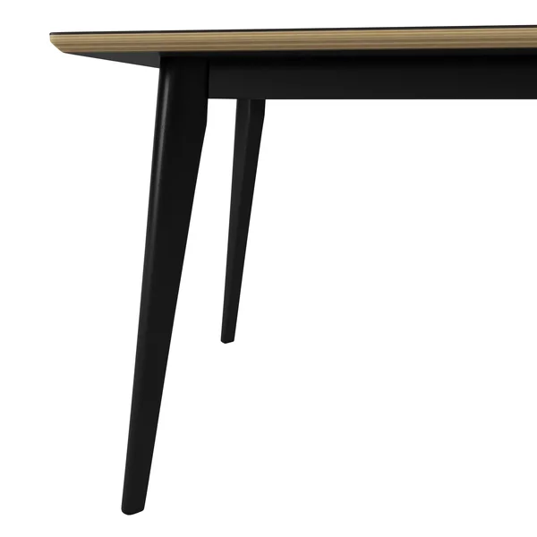 Domesis DiVenere Scandinavian-Inspired Rectangular Dining Table Black Natural Edge