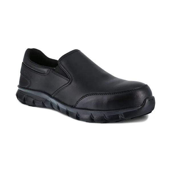 Reebok Sublite Cushion Work Slip-On Composite Toe SD - Men's Black