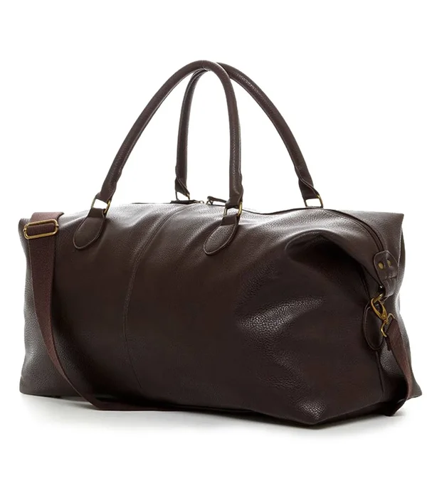 Gunner Vegan Leather Duffle Bag - Brown