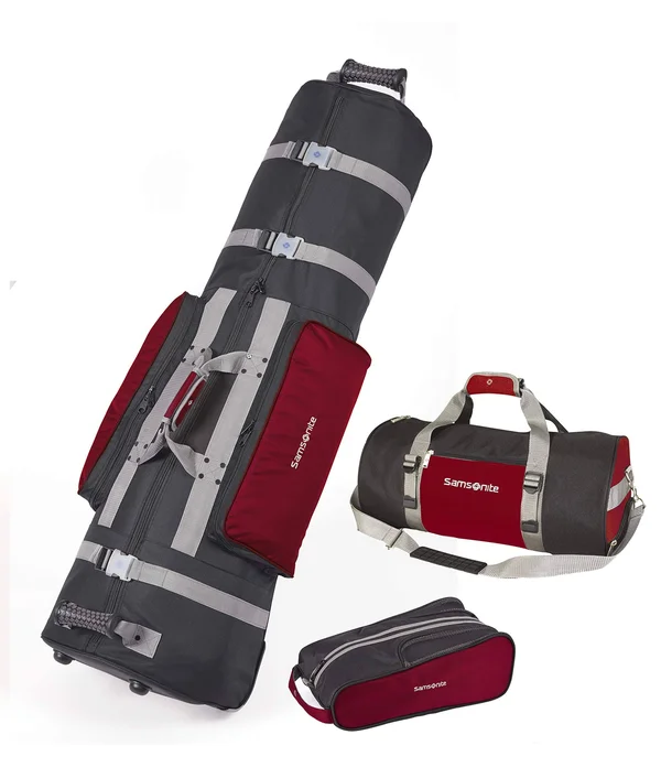 Samsonite Golf Deluxe 3 Piece Travel Set Red/Black