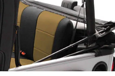 2007 Jeep Wrangler (JK) Coverking Neoprene Rear Seat Cover (Black/Tan) - SPC207