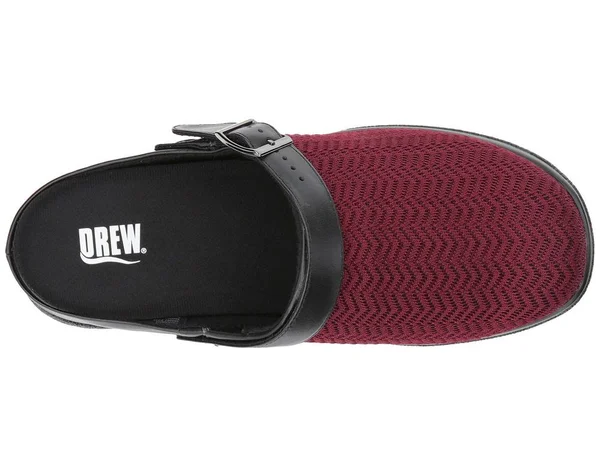 Drew Women's Savannah Clog, Burgundy Wavy Stretch