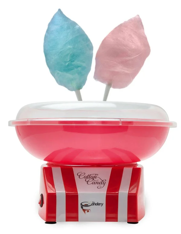 The Candery Cotton Candy Machine - Bright, Colorful Style- Makes Hard Candy, Sugar Free Candy, Sugar Floss, Homemade Sweets for