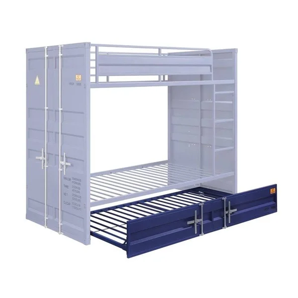 Bowery Hill Industrial Contemporary Twin Trundle in Blue