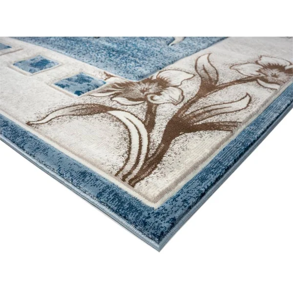 MDA Home Rhodes Blue Transitional Polypropylene Area Rug - 5&2x22 x 7&5x22