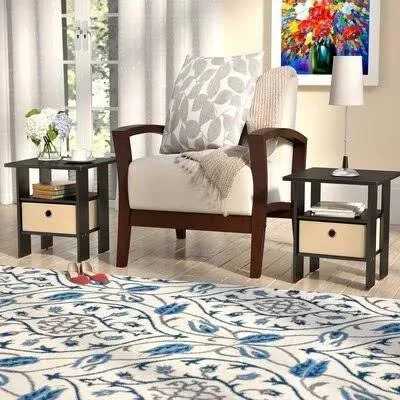 Coughlin End Table Set with Storage Winston Porter Color: Espresso