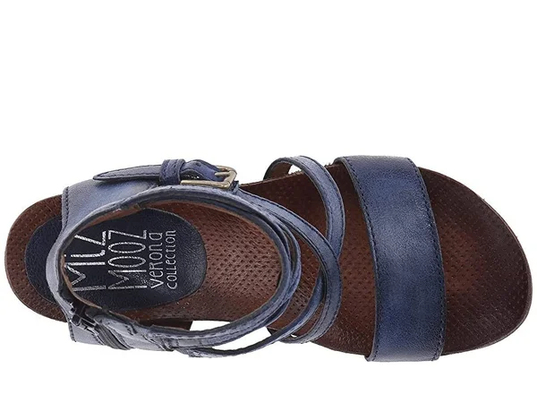 Miz Mooz Shay Women's Wedge Sandal Navy Size 38