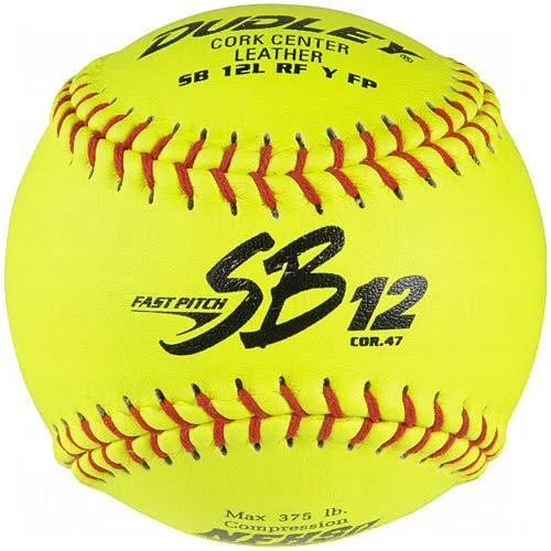 Dudley SB 12L NFHS Fastpitch Leather Softballs 12 Ball Pack