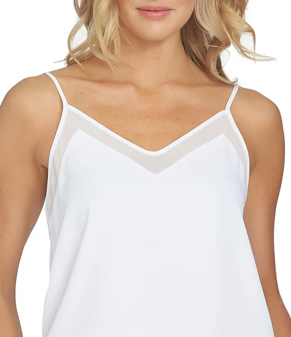 1. State Chiffon Inset V-Neck Spaghetti Strap Cami - XL