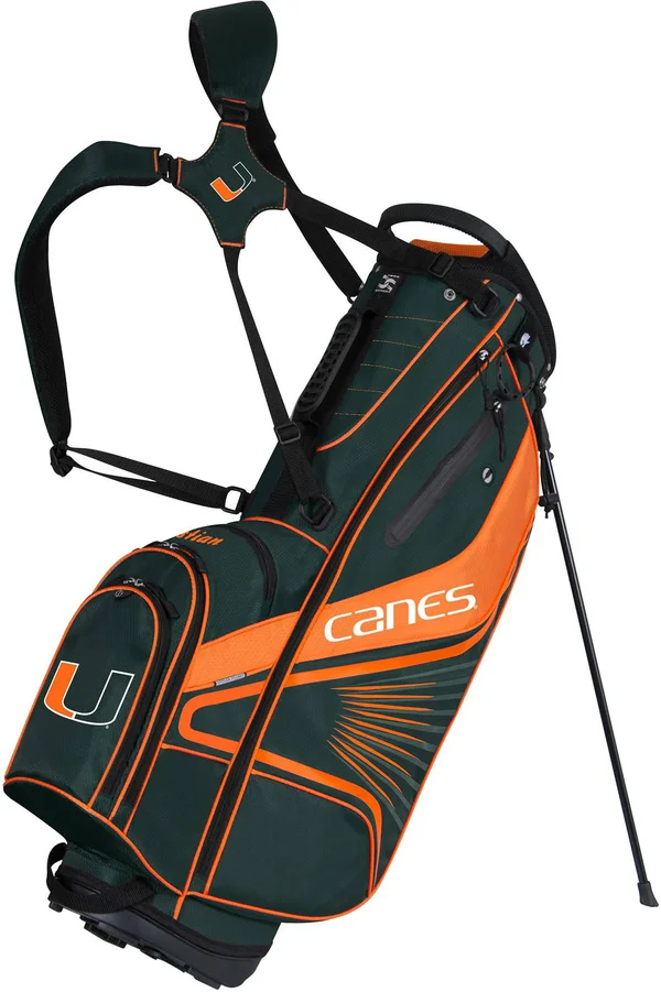Team Effort Miami Hurricanes Gridiron III Golf Stand Bag