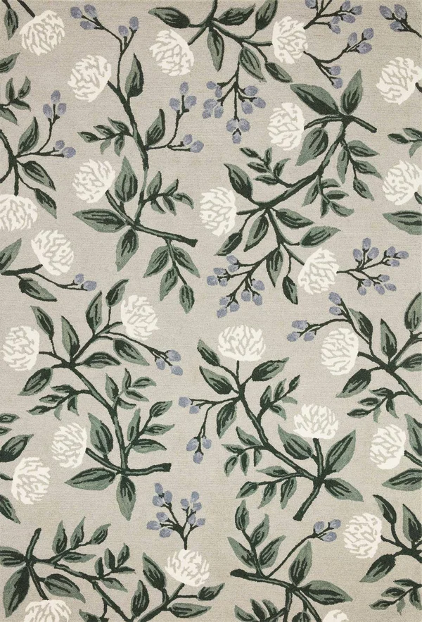 Rifle Paper Co. x Loloi Joie Peonies Rug - Grey