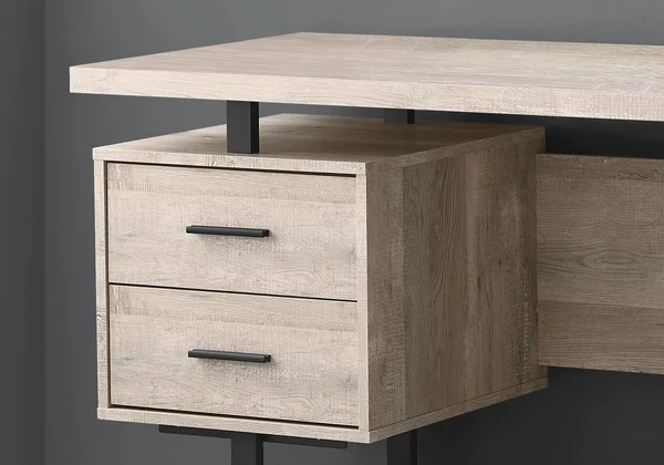23.75x22 x 60x22 x 30.25x22 Brown Black Particle Board Hollow Core Metal Computer Desk