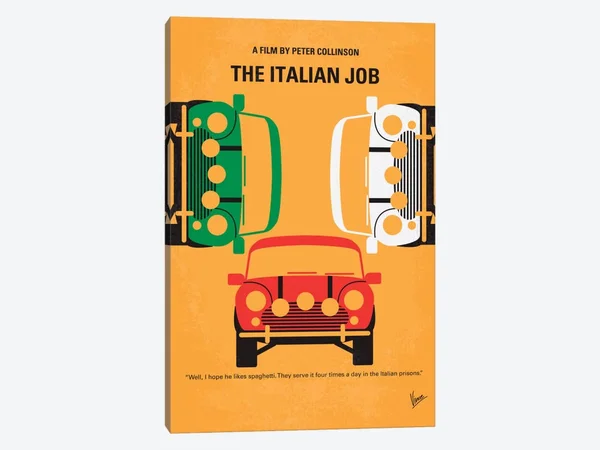 Chungkong Large Canvas Art Prints - The Italian Job Minimal Movie Poster ( television & Movies > Movies > Thriller M