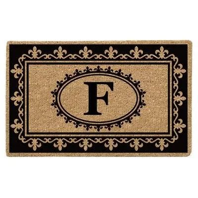 Harlen Fleur De Lys Heavy-Duty Coir Outdoor Door Mat Winston Porter Letter: F - Mat Size: 30x22 W x 48x22 L