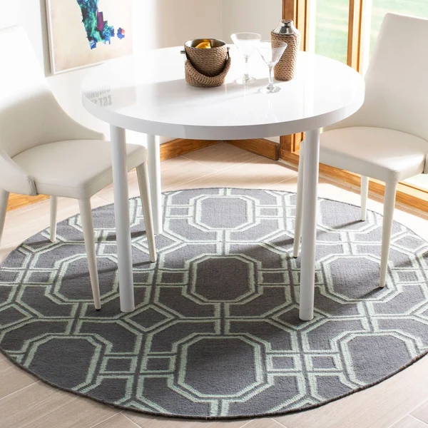 Safavieh 6& x 6& Square Dhurries DHU860B Blue, Orange Rug