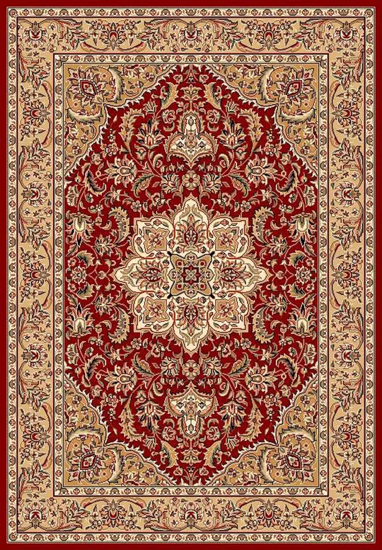 Kas Cambridge 7326 Kashan Medallion 2&2x22 x 7&11x22 Runner Red - Beige Area Rug