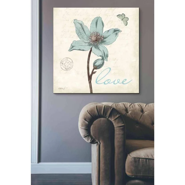 Epic Graffiti 'Touch of Blue IV - Love' by Katie Pertiet, Canvas Wall Art, 26 inchx26 inch, Size: 26 x 26
