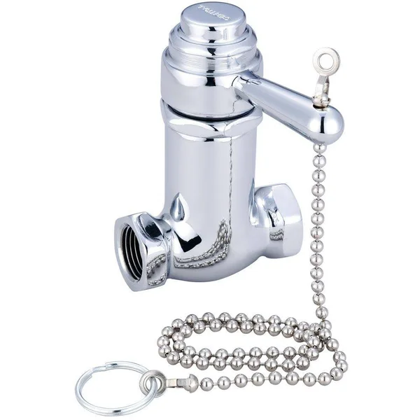 Central Brass 0335-1/2 Self-Close Shower Straight Stop Polished Chrome - 1.32" x 4.313" x 3.91"