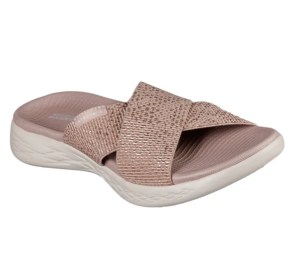 Skechers Women's on The Go 600 Glistening Slide - Rose Gold