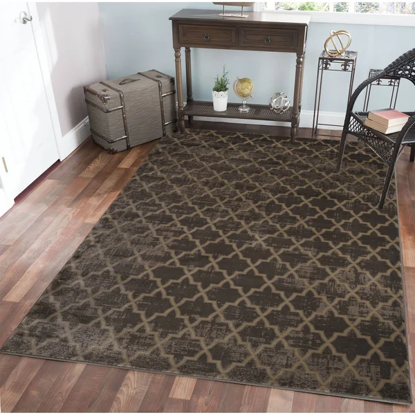 Admire Home Living Plaza Modern Contemporary Geometric Pattern Area Rug - Grey 2&2x22 x 7&7x22 Runner