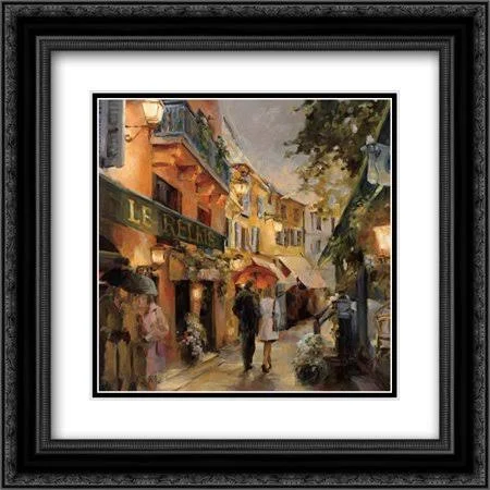 Evening in Paris 2X Matted 20x20 Black Ornate Framed Art Print by Hageman - Marilyn