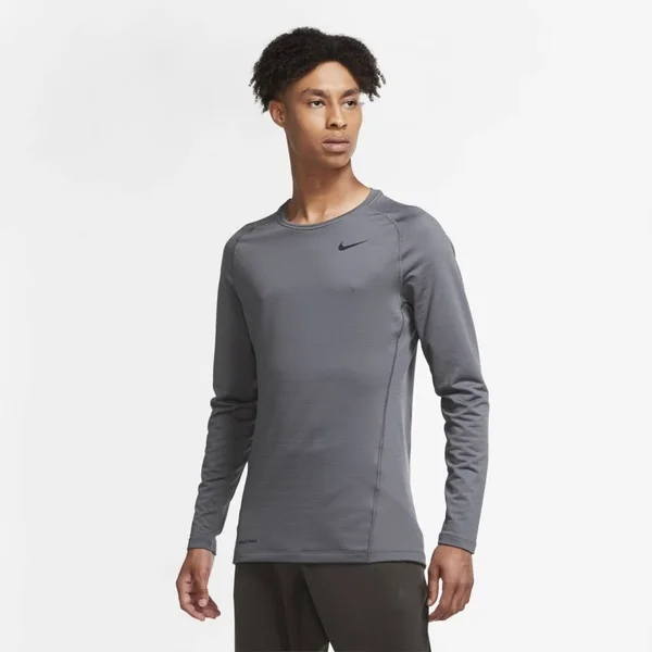 Nike Pro Warm Men's Long-Sleeve Top in Grey, Size: S Tall, CU6740-068