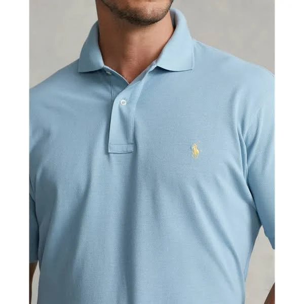 Ralph Lauren Men's The Iconic Mesh Polo Shirt - Size 5X Big in Blue Note