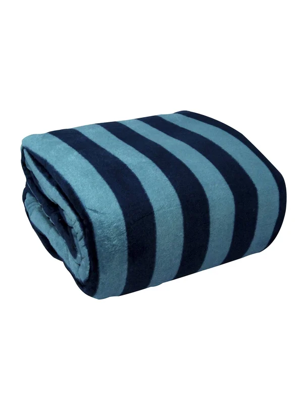 LCM Home Fashions Luxury Striped Microplush Blanket