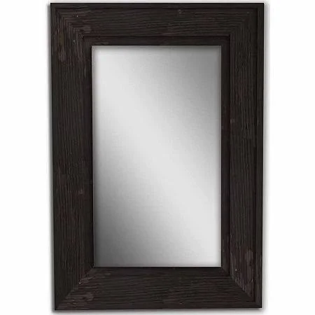 Black Bone Wood Mirror - One Size, Black