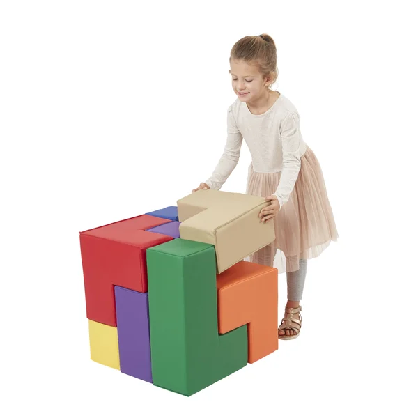 Ecr4kids Softzone Brainy Soft Foam Blocks, Soma Cube Puzzle, Assorted Colors (7-Piece Set)