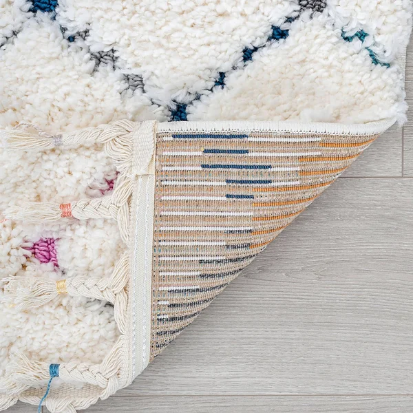 Alise Rugs Wilbury Shag Contemporary Geometric Area Rug - Cream/Multi-Color - 5'3'' x 7'3''
