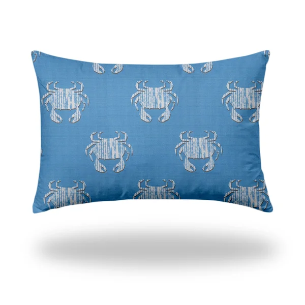 Joita Crabby Indoor Outdoor Soft Royal Pillow Envelope Cover with Insert 24x36 - JOEE2100540B