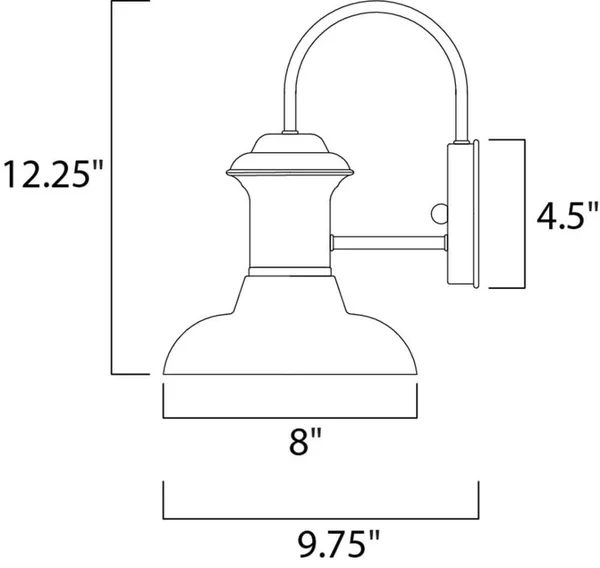 Maxim 35001EB - Wharf, 1-Light Outdoor Wall Lantern, Empire Bronze
