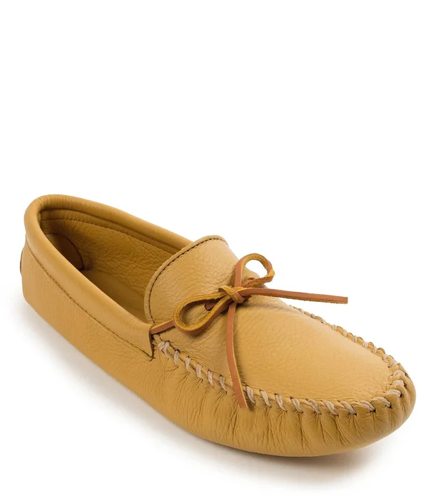 Minnetonka Double Deerskin Softsole 7 Men's Natural