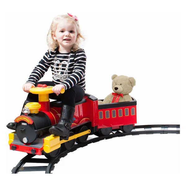 Rollplay Steam Train 6 Volt Children's Battery Ride-On Toy, Red