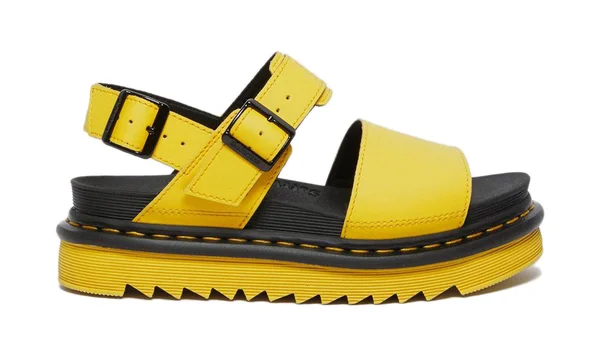 Dr. Martens, Voss Women's Leather Strap Sandals in DMS Yellow, Size 5