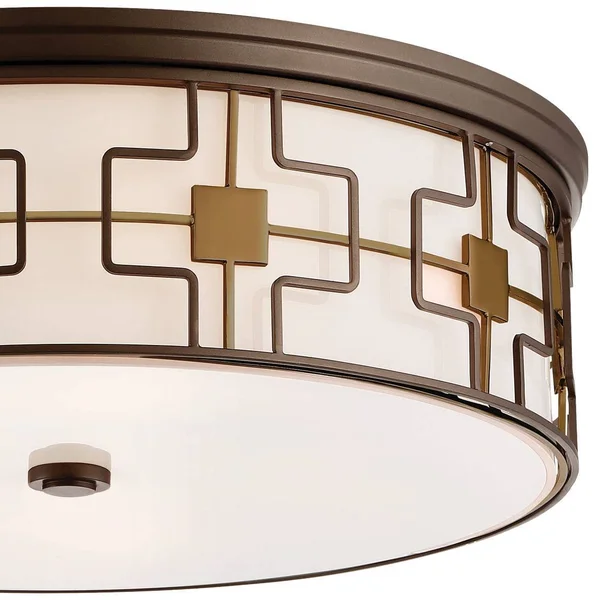 Minka Lavery 20-in Dark Brushed Bronze with Aged Brass LED Flush Mount Light, 1846-104-L