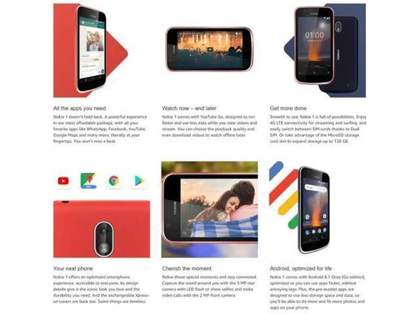 Nokia 1 - Android One (Go Edition) - 8 GB - Dual SIM LTE Unlocked Smartphone (atu0026T/T-Mobile/MetroPCS/Cricket/H2O) - 4.5x22 S