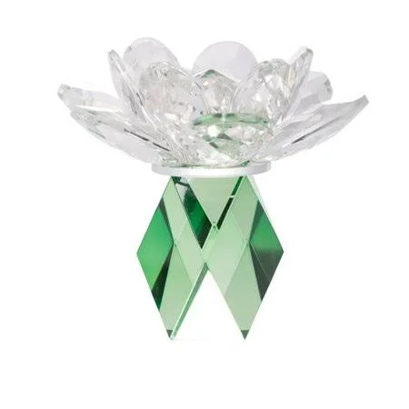 Bungalow Rose Lotus Glass Votive Holder - Green