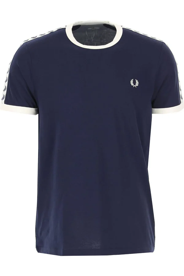 Fred Perry Taped Ringer T Shirt Blue