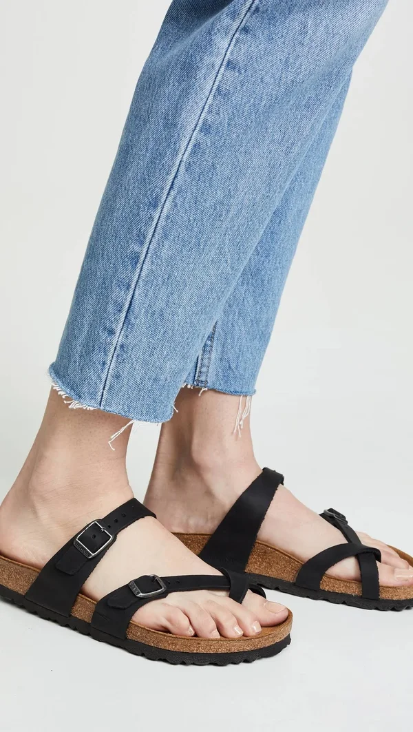 Birkenstock Mayari Oiled Leather Sandals - Regular - EU40 - Black